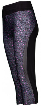 sportlegging Capri 3/4 dames polyester/elastaan zwart mt XL