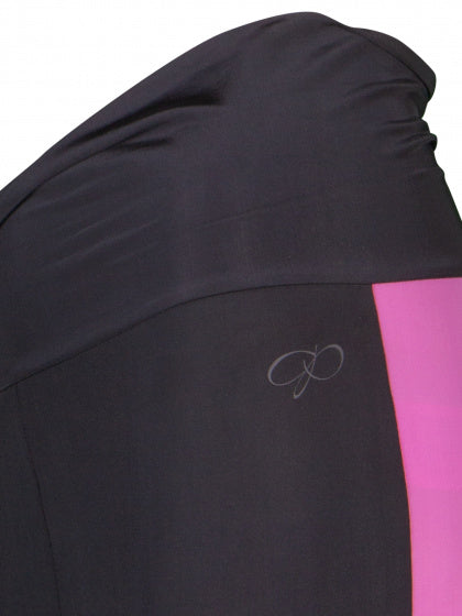 sportlegging Capri dames polyester zwart/roze mt XL