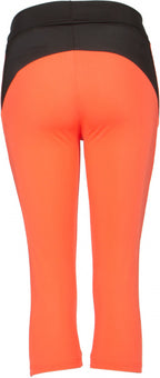 sportlegging dames polyester/elastaan oranje/zwart maat M