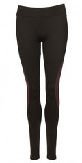 sportlegging dames zwart/bordeaux maat L