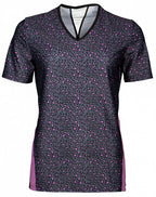 sportshirt dames polyester/elastaan grijs/roze mt M
