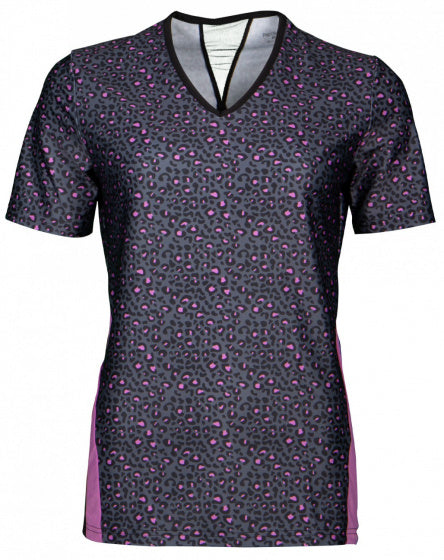 sportshirt dames polyester/elastaan grijs/roze mt L