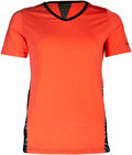 sportshirt dames polyester/elastaan oranje/zwart maat S