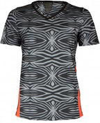 sportshirt dames polyester/elastaan zwart/grijs maat S