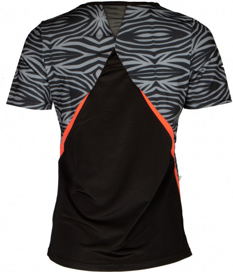 sportshirt dames polyester/elastaan zwart/grijs maat L