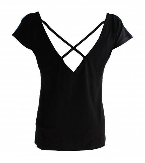 Sportshirt met open achterkant dames zwart maat XS