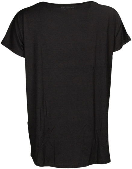 Papillon Sportshirt ronde hals dames zwart maat XXL