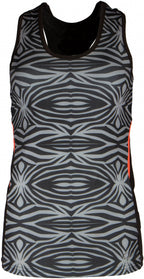 sporttop dames polyester/elastaan zwart/grijs maat XL