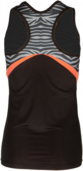 sporttop dames polyester/elastaan zwart/grijs maat XL