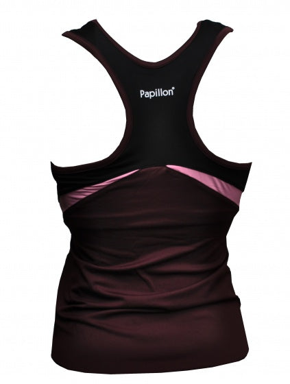 sporttop met geïntegreerde beha zwart/bordeaux maat S