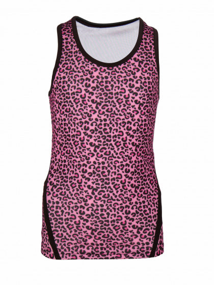 sporttop Dans meisjes polyester zwart/roze maat 164