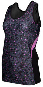 sporttop Racer dames polyester zwart/roze maat XXL