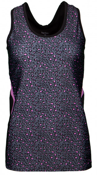 sporttop Racer dames polyester zwart/roze maat M