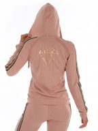 vest met capuchon dames roze maat M