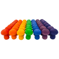 Papoose Toys Papoose Toys Mini Rainbow Mushroom 49pc