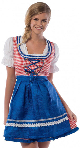 dirndl Jill dames polyester blauw/rood mt XXL