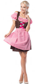 dirndl Anne-Ruth dames polyester roze/bruin maat L