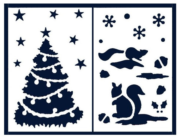 stencil kerstmis 16 x 25 cm papier wit 2-delig