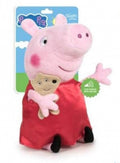 knuffel met geluid Peppa Pig 27 cm pluche rood