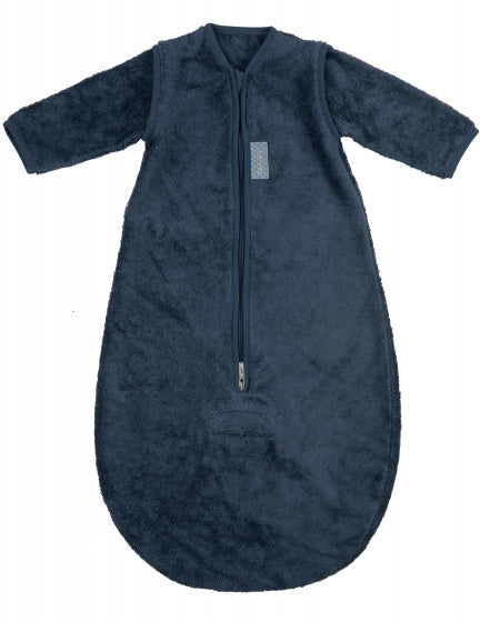 slaapzak met mouwen 70 cm katoen donkerblauw