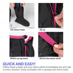 overschoenen Drip Drop polyester zwart/roze maat M