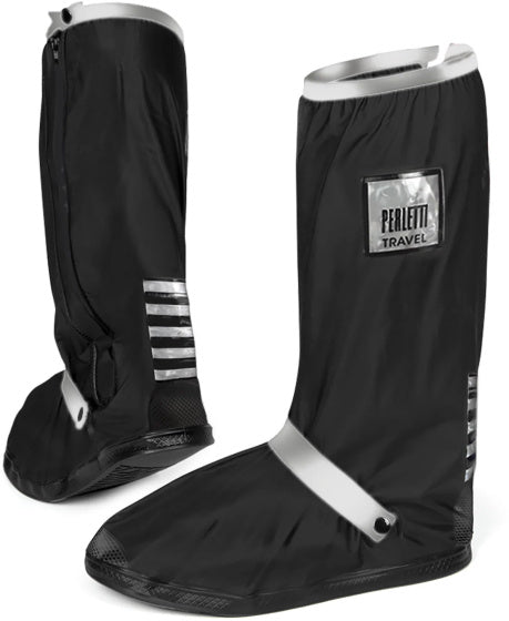 overschoenen reflecterend PVC zwart/zilver maat 43-45