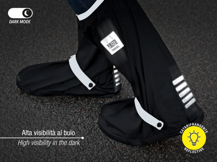 overschoenen reflecterend PVC zwart/zilver maat 36-39