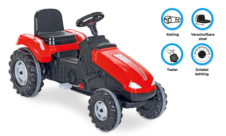 Amigo Mega traptractor rood/zwart