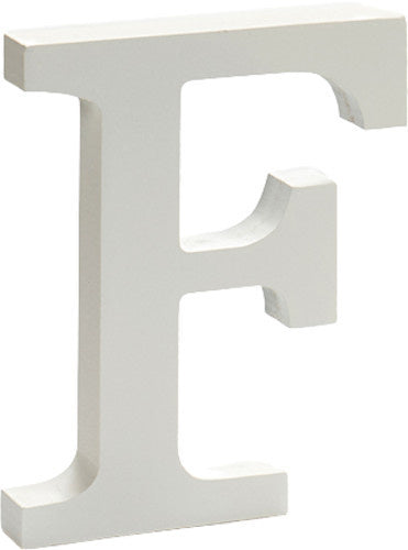 decoratieletter F 15 x 1,8 cm hout wit