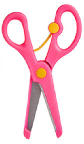 kinderschaar junior 19,5 x 7,5 cm staal roze/geel