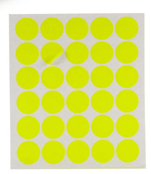 etiketten zelfklevend rond 25 mm papier geel 294 stuks