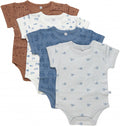 rompers jongens katoen wit/blauw/roestbruin 4 stuks maat 50