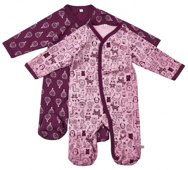 slaapromper junior katoen paars/lila 2 stuks maat 50