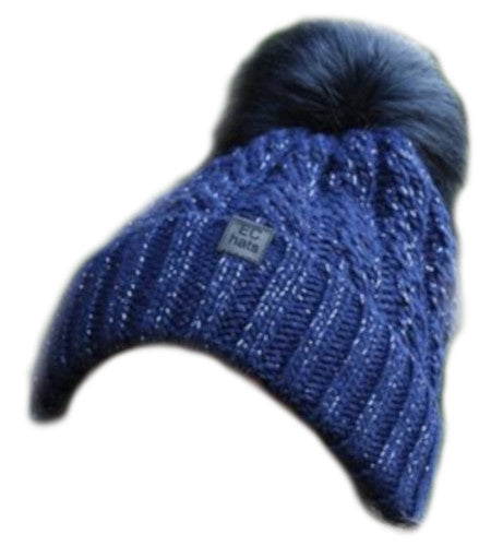 Piri sport Muts Glitter Beanie acryl blauw one-size
