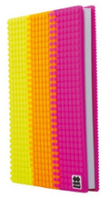 dagboek met siliconen paneel A5 geel/oranje/roze
