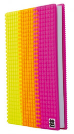 dagboek met siliconen paneel A5 geel/oranje/roze