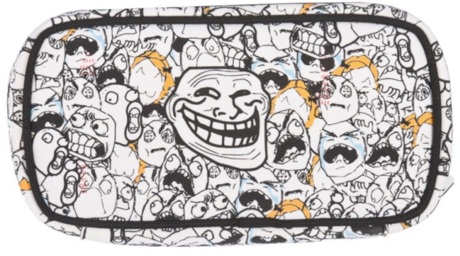 etui met siliconen paneel troll 23 x 13 cm zwart/wit