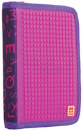 etui met siliconen zijkant en pixels 19 cm fuchsia/paars