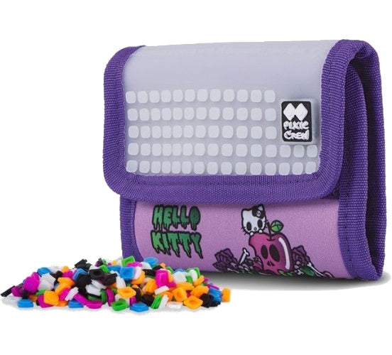 portemonnee met pixels Hello Kitty 13 cm paars