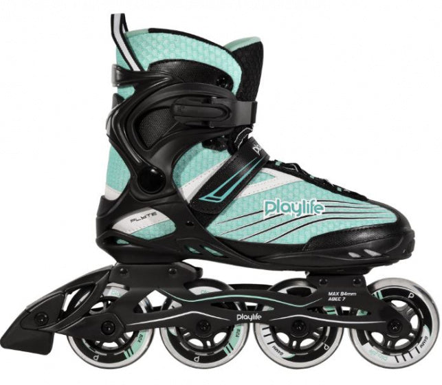 Playlife Inline skates Flyte Teal 84 softboot 82A zwart/blauw mt 39
