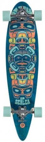Playlife Longboard 97 x 23 cm hout zwart blauw