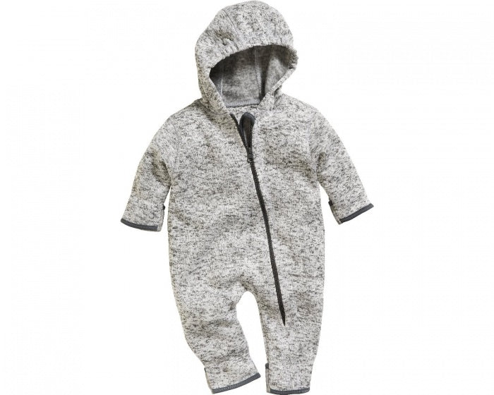 babypyjama onesie gebreide fleece grijs maat 86