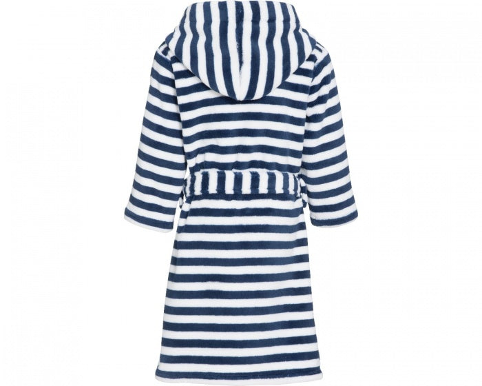 badjas gestreept junior blauw/wit maat 122/128
