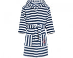 badjas gestreept junior blauw/wit maat 86/92