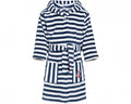 badjas gestreept junior blauw/wit maat 110/116
