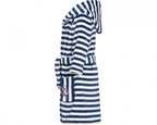 badjas gestreept junior blauw/wit maat 86/92