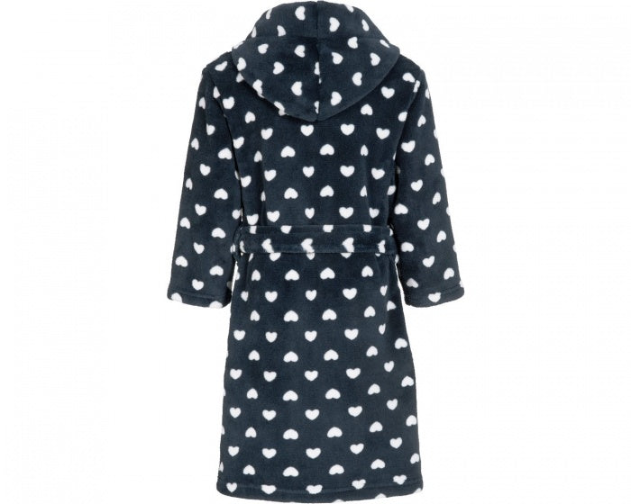 badjas hartjes junior blauw/wit maat 134/140
