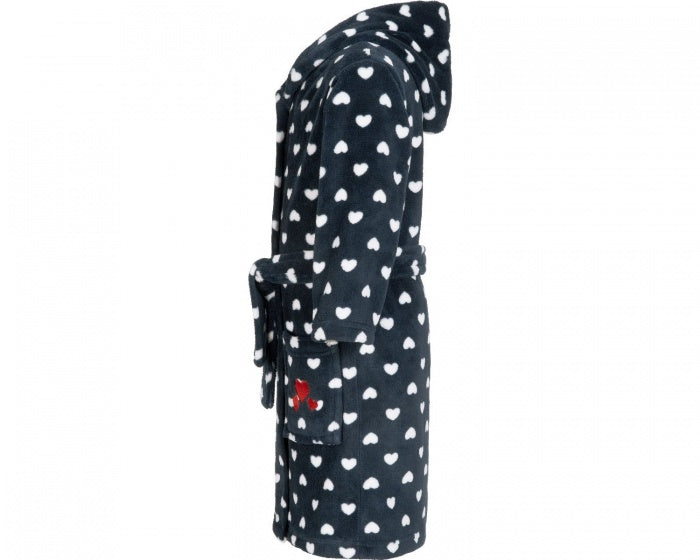 badjas hartjes junior blauw/wit maat 110/116