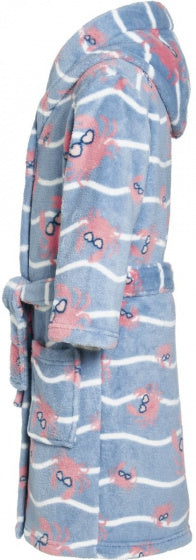 badjas krab junior polyester blauw maat 134/140