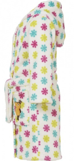badjas Muis meisjes fleece wit/roze/mint maat 86/92